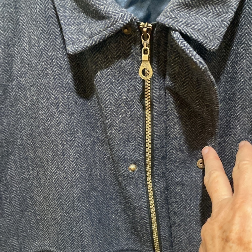 Vintage Pendleton Herringbone Zip Front Coat Xxl - image 5